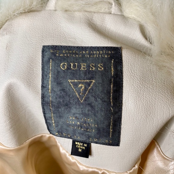 Guess winter white fur and leather vest - Picture 3 of 3